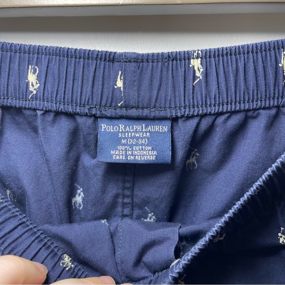 *sold* Polo Ralph Lauren Men’s Navy Blue Sleepwear Lounge Pants Logo M 32-34 - Picture 5 of 7